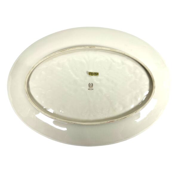 Lenox Holiday Hostess Collection Dolphin Gold Rim 16.5" Oval Serving Platter - Picture 6 of 7